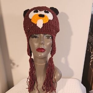Brown Bear Knit Hat with Ears